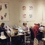 Stitching away on #fancysailortop shirts at @moderndomestic! @thegoosepickle @lesleymjlarson