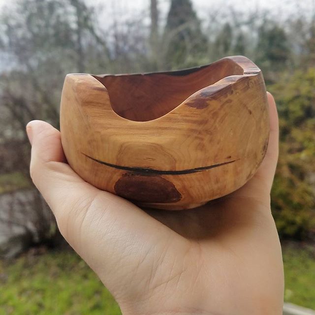 I thrifted this little bowl to hold an air plant. I noticed it has a name etched into the bottom, so I searched it on Facebook. Turns out the maker is a local nursery manager. Would it be so weird if I went there to buy my air plant? And showed him this?