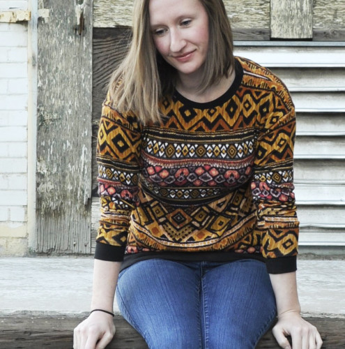 Luxe Sweatshirt in Tribal Sweater Knit by Lauren Dahl