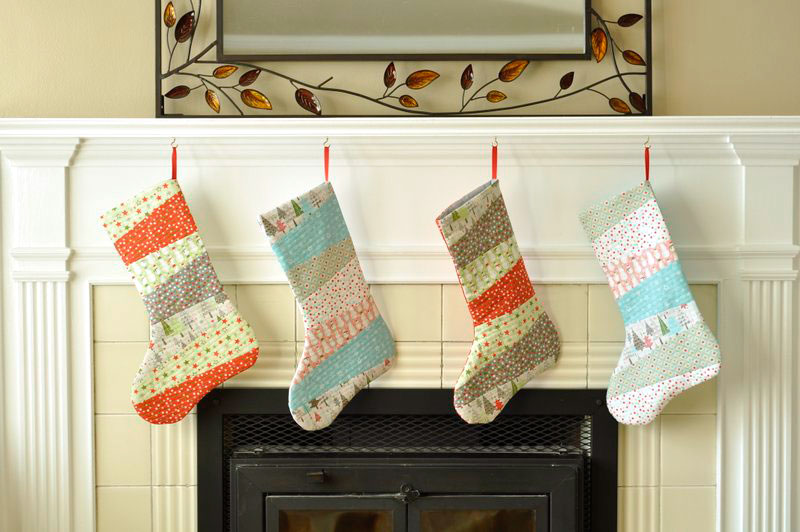 Falling Flakes Stockings by Rachel of Imagine Gnats - Sewn by Lauren Dahl